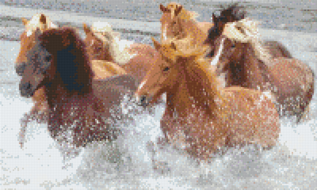 Galloping Horses Twelve [12] Baseplate PixelHobby Mini-mosaic Art Kit image 0
